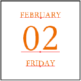 カレンダーサンプル(FEBRUARY)